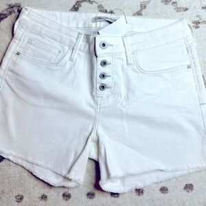 New Mavi shorts size 26, button fly, raw hem